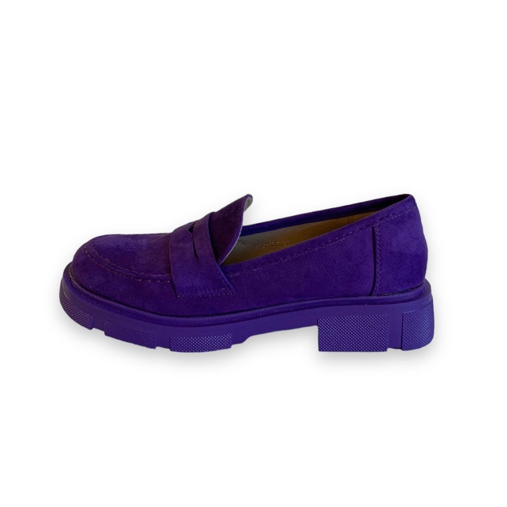 MALIEN PURPLE LOAFERS WITH NOTCHED SOLE