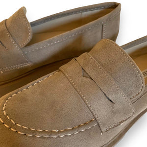 MALIEN BEIGE LOAFERS WITH NOTCHED SOLE