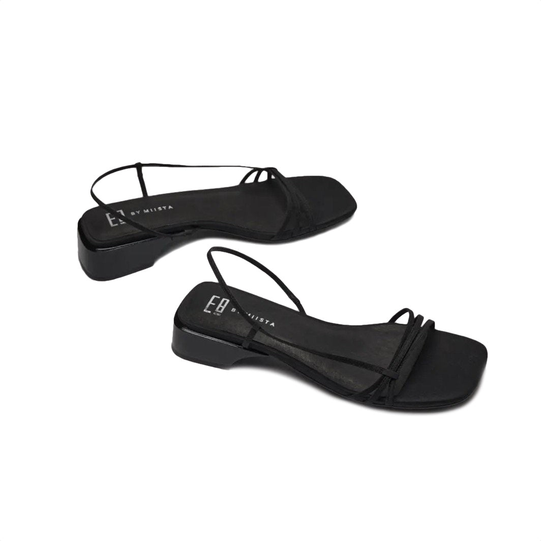 MIISTA BLACK SILK SANDALS Doppio Shoes