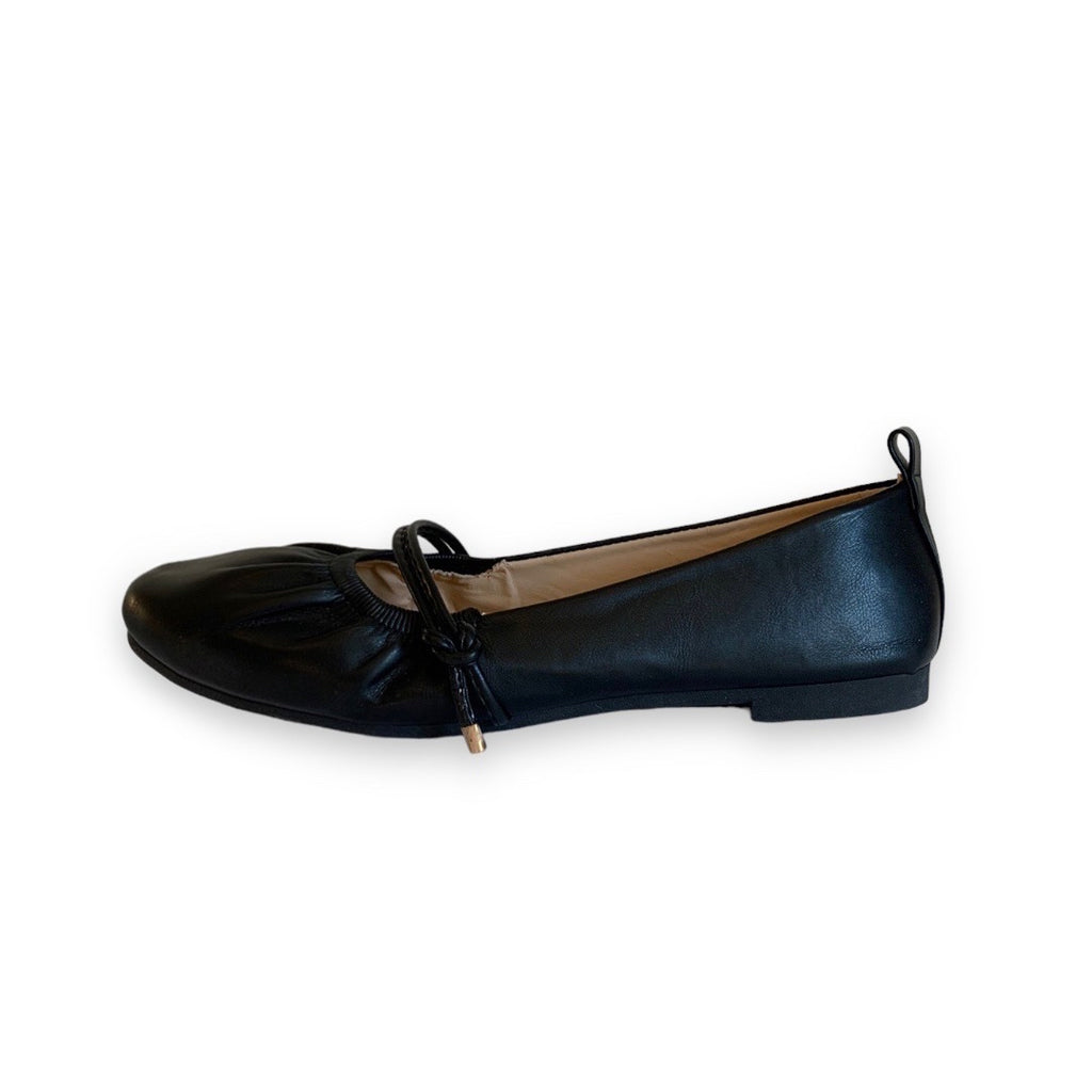 MALIEN BLACK BALLERINAS WITH SQUARE TOES