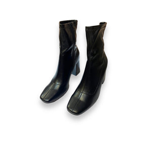 MALIEN BLACK SOCK LEATHER BOOTS