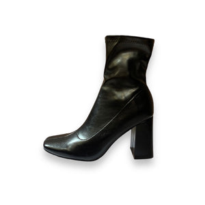 MALIEN BLACK SOCK LEATHER BOOTS