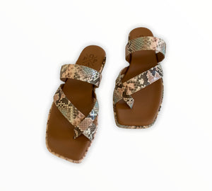 POPA SNAKE PRINT SANDALS