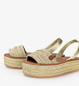 POPA Beige Fringed Avarca Sandals