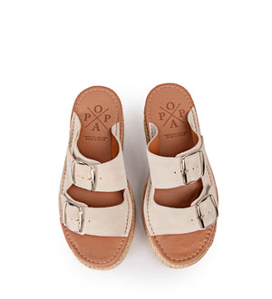 POPA Beige Serraje Sandals