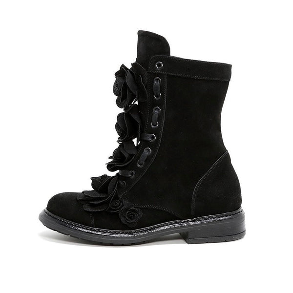 靴 Melted Boots Black 37 poolde pameo pose Boots NEVERMIND - 30-eyelet - BLACK POLIDO - 10130SZ-004