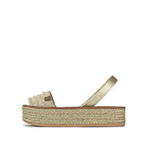 POPA Beige Fringed Avarca Sandals