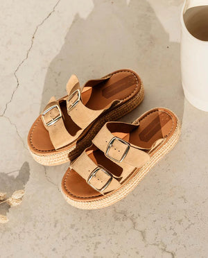 POPA Beige Serraje Sandals