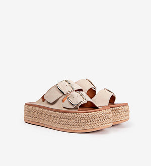 POPA Beige Serraje Sandals