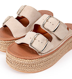 POPA Beige Serraje Sandals