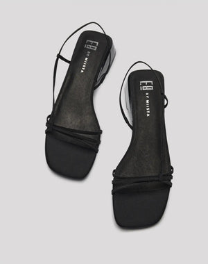 MIISTA BLACK SILK SANDALS