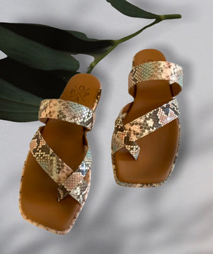 POPA SNAKE PRINT SANDALS