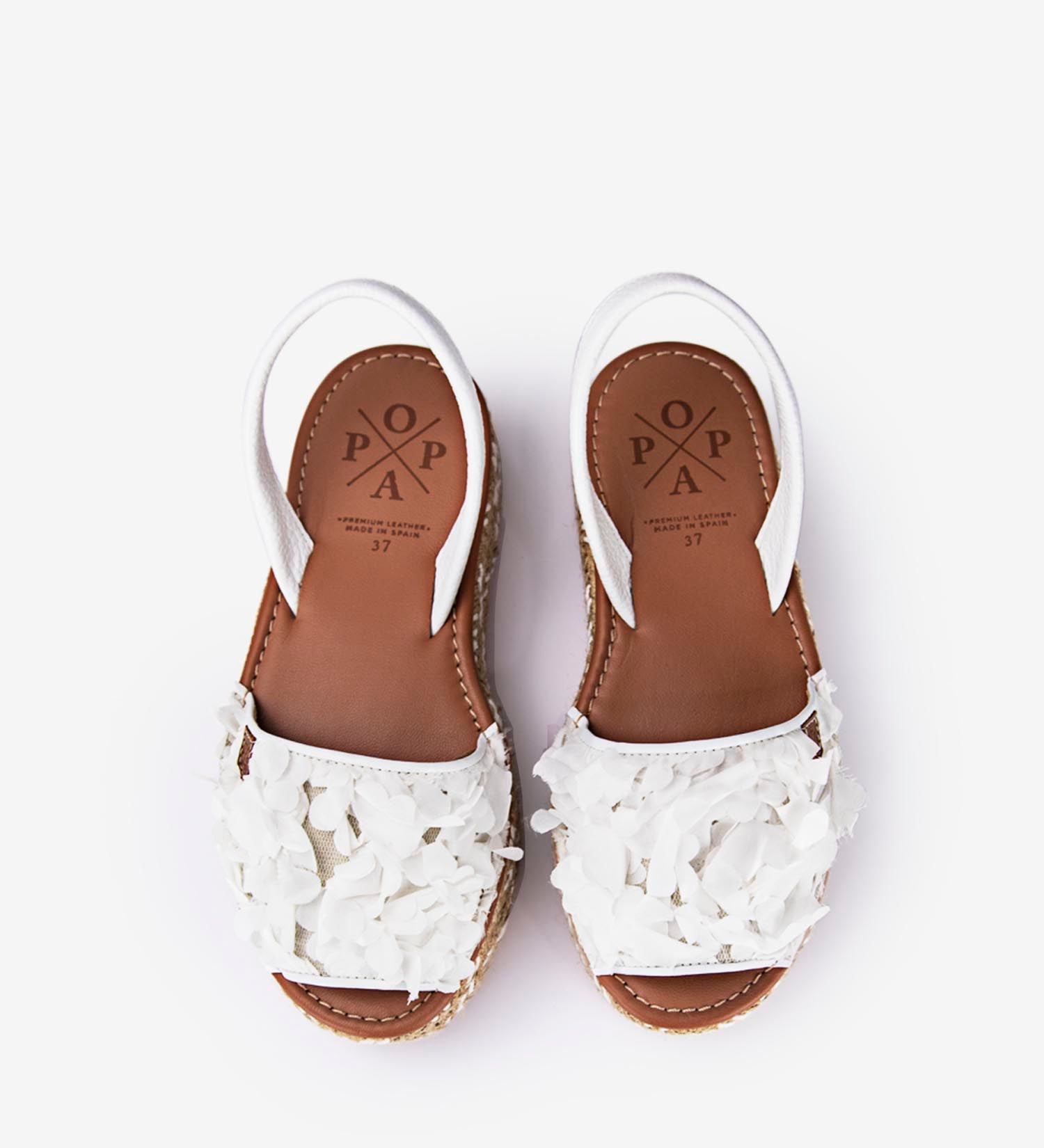 POPA White Petals Avarca Sandals