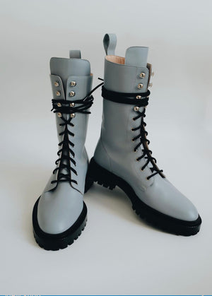 INCH2 DUSTY BLUE COMBAT BOOTS